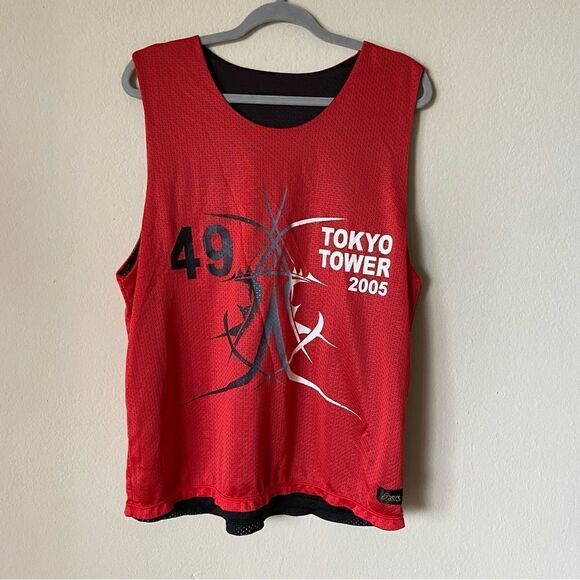 Asics Tokyo Tower 2005 Red Black Jersey Two Sided Size L - Picture 4 of 8